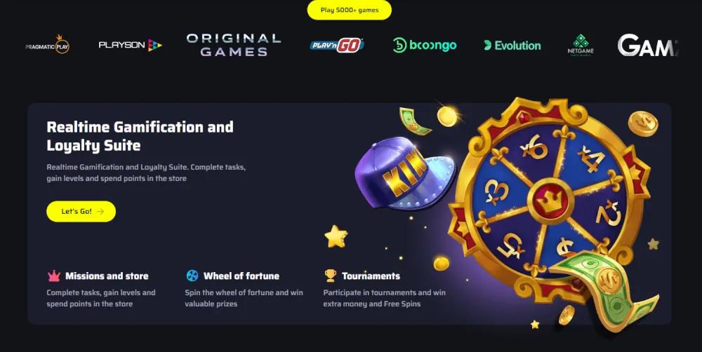 Интерфейс за реална игра BDM Bet с геймификация, лоялни награди и колело на късмета.